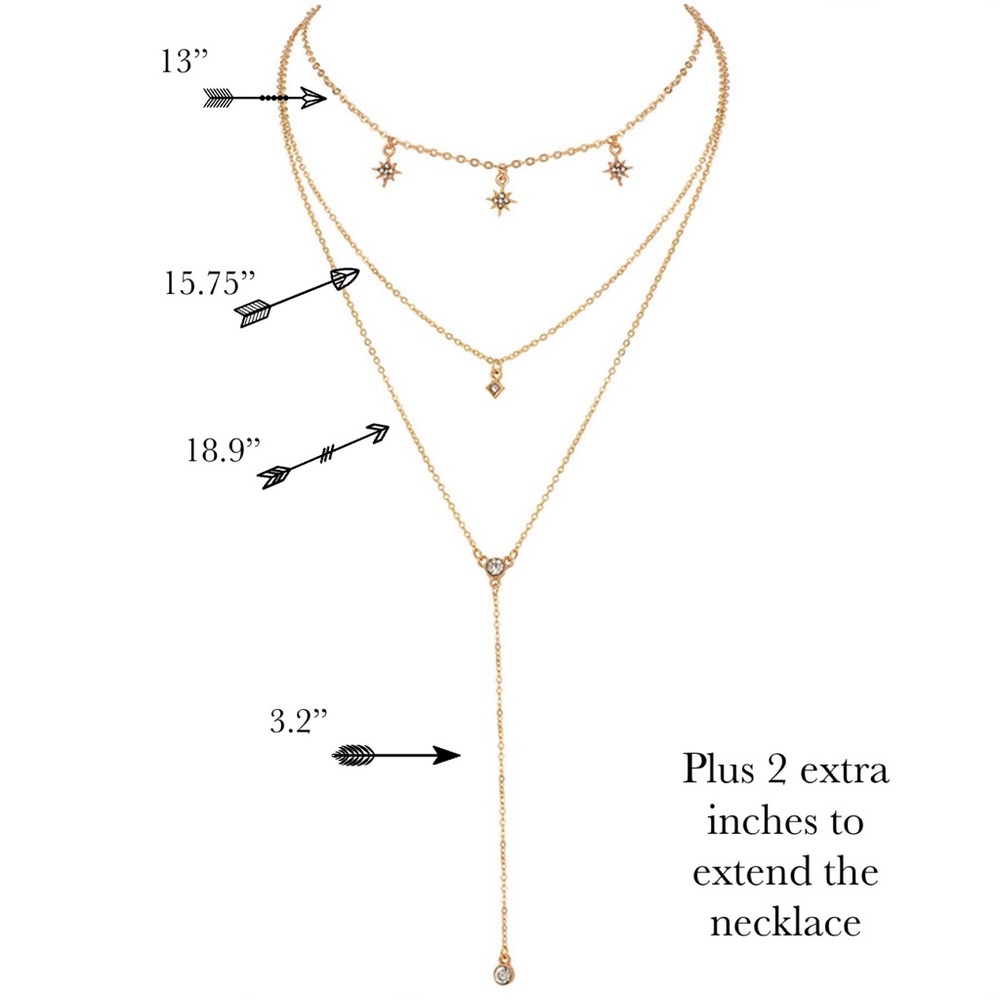 Boho Multilayer Star, Sun, Crystal Necklace - Picture 16 of 16